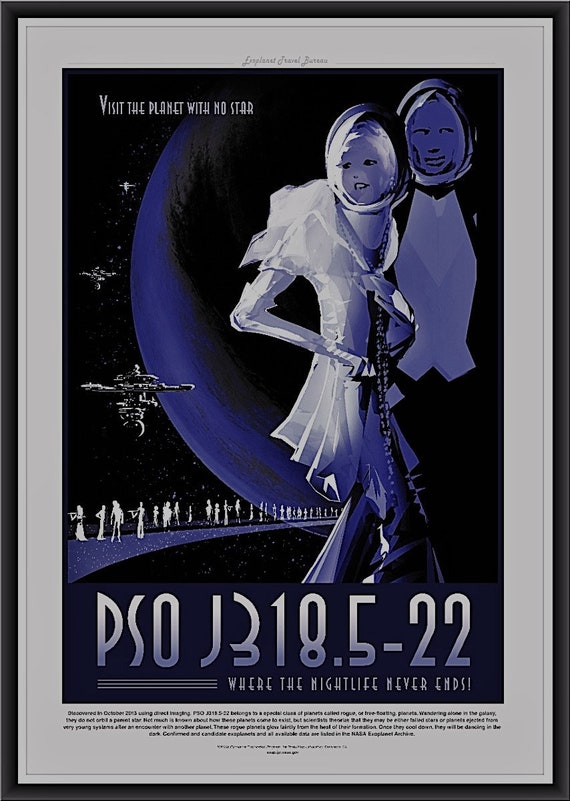 PSO J318 Rogue Planet Art Deco Travel Poster - NASA JPL Print - Etsy