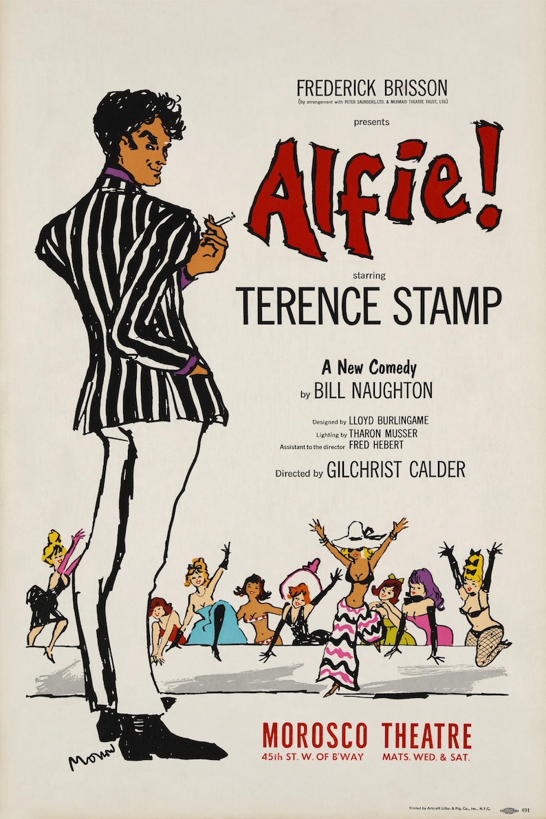 Alfie! Broadway Poster – Terence Stamp, 1960s Retro Theater Decor - Etsy