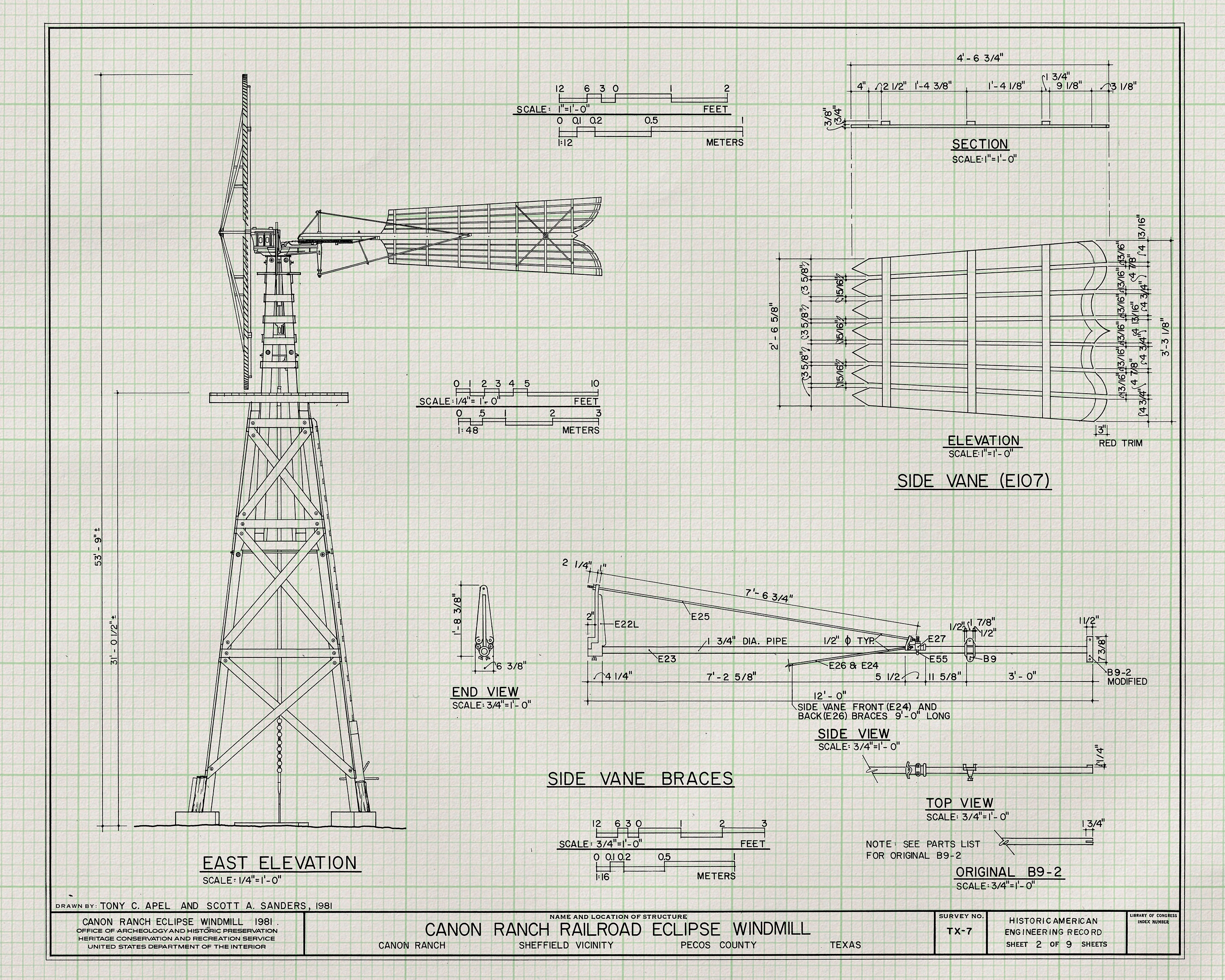 Windmill Blueprint Exploded View 1898 Windmill Blueprint Print – Canon Ranch Railroad Eclipse Windmill ...