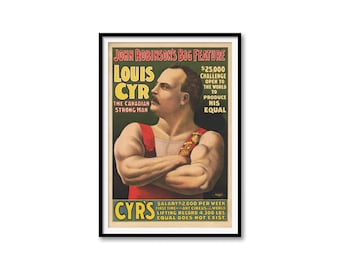 Louis Cyr Circus Poster – Vintage Strongman Art Print