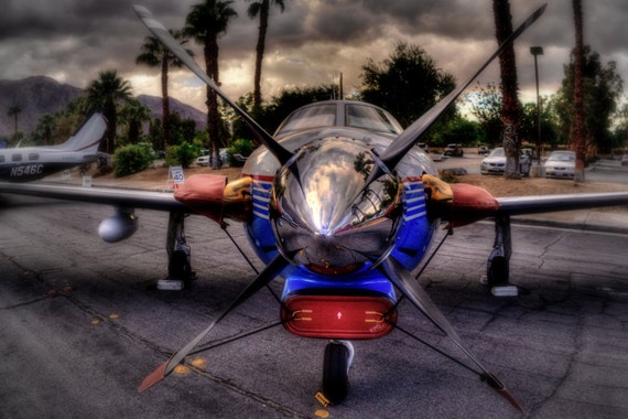 Items similar to Head On Propeller and Blue Plane - Airplane