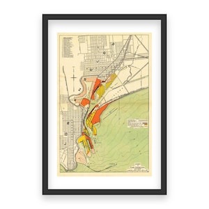 1915 Hafen von Los Angeles Karte - Historischer Hafen von Kalifornien, frühe Hafenentwicklung, Vintage West Coast Versand-Layout, Reproduktionsdruck