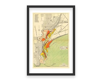 1915 Port of Los Angeles Map - Historic California Harbor, Early Port Development, Vintage West Coast Shipping Layout, Reproduction Print
