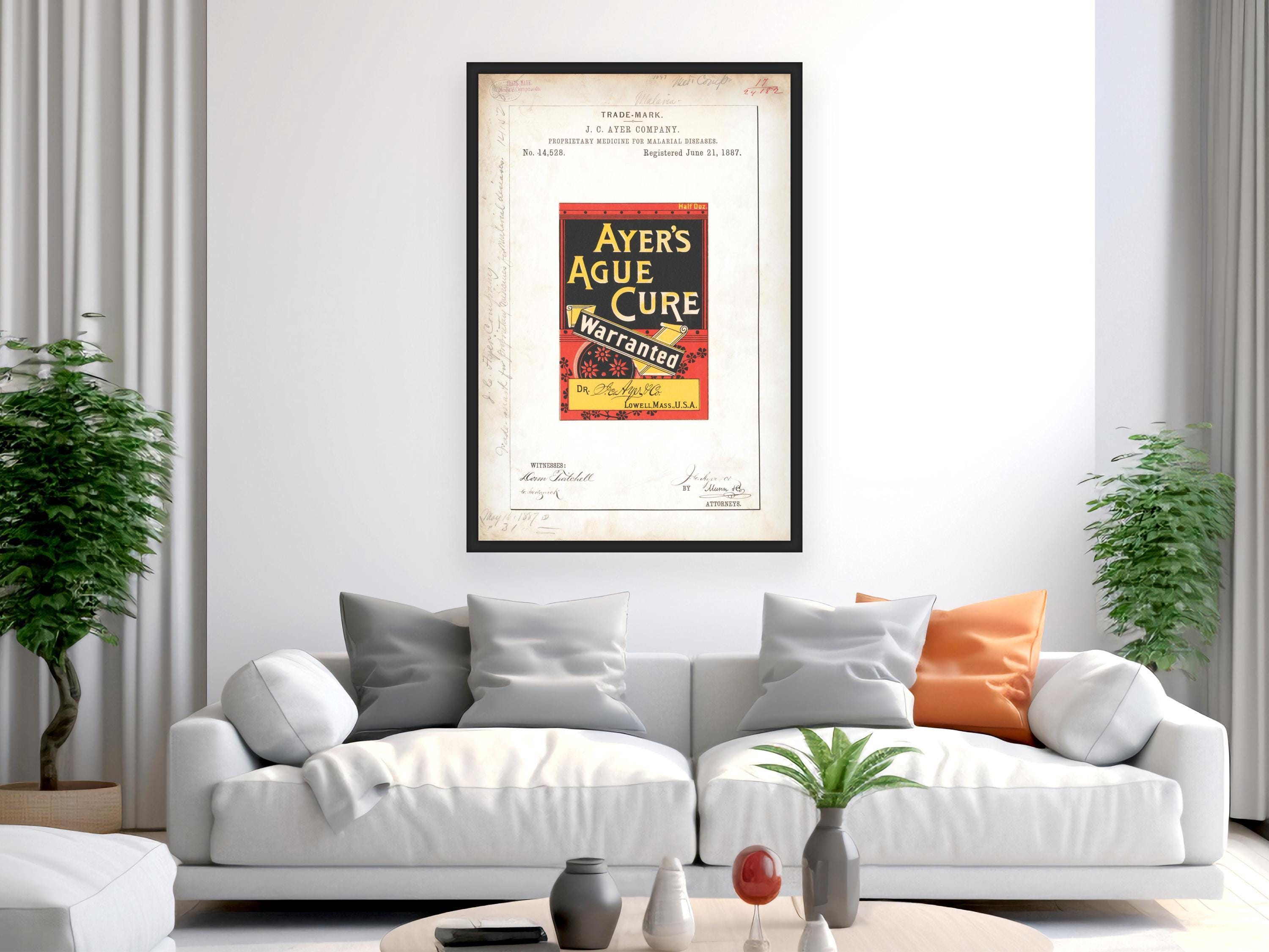 Ague Example Ayer's Ague Cure Print - 1887 Vintage Medicine Label Art - Etsy