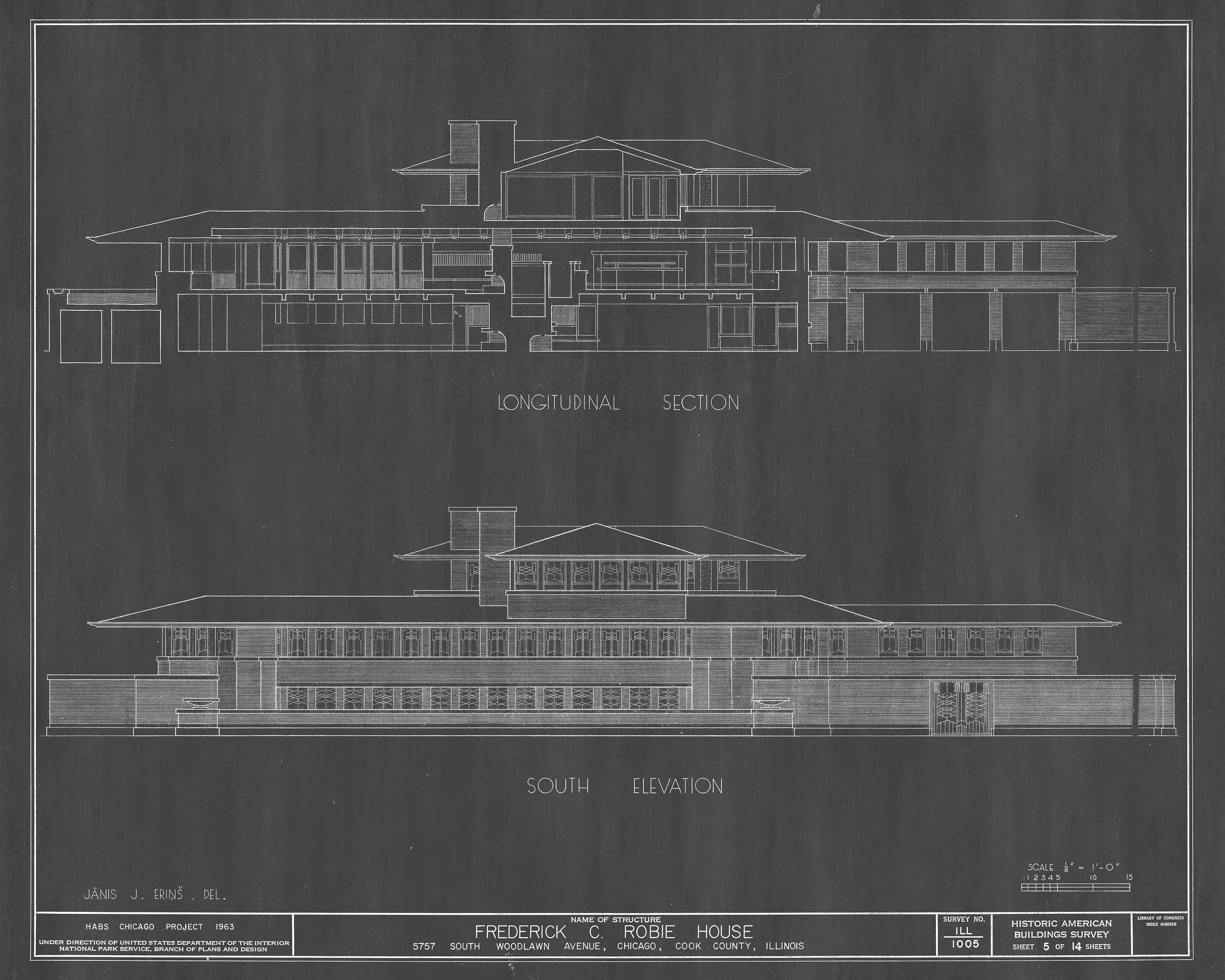 Frank Lloyd Wright Robie House Blueprint – Chicago Historic Building ...