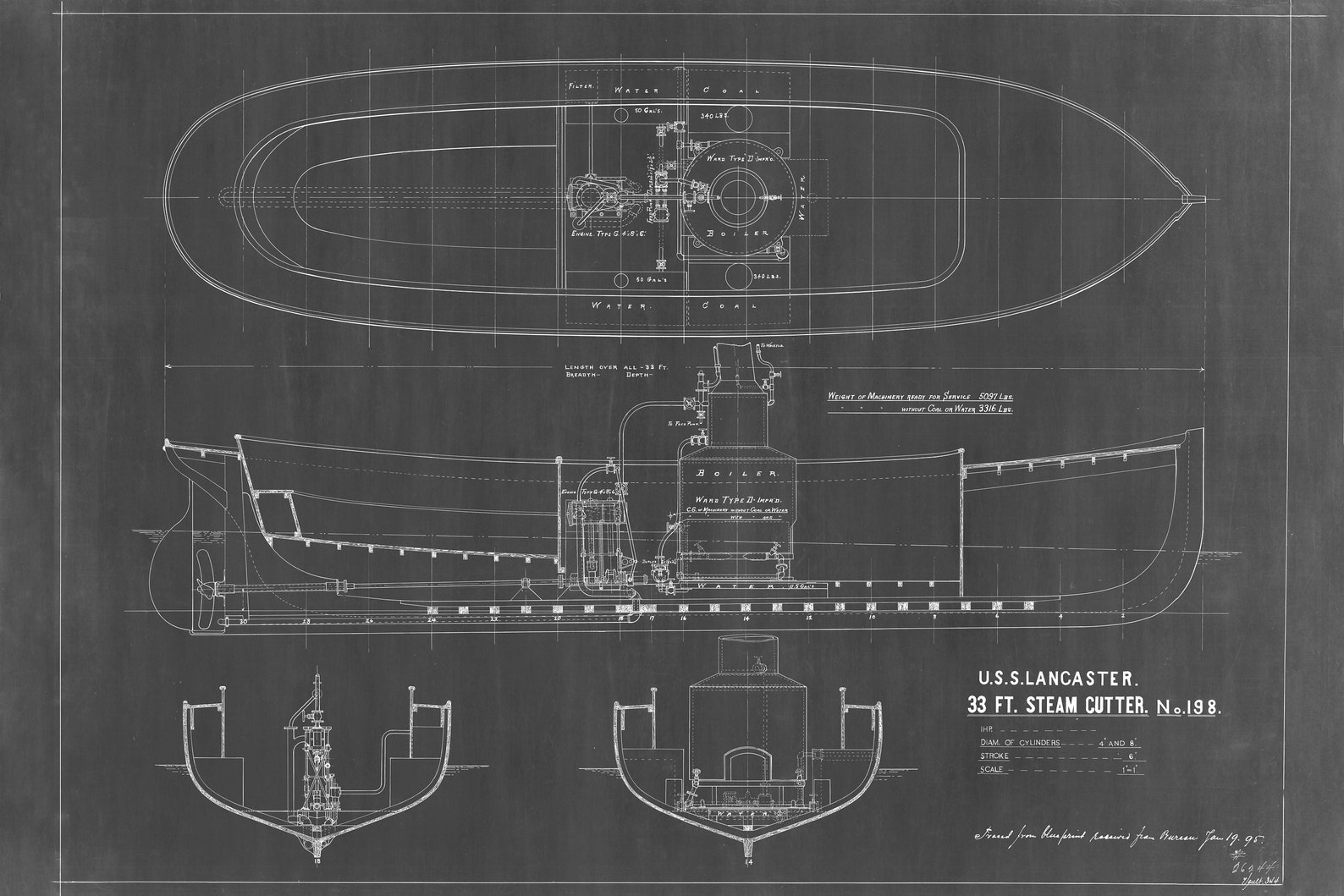 USS Lancaster Civil War Ship Blueprint Navy Ship Blueprint Etsy UK