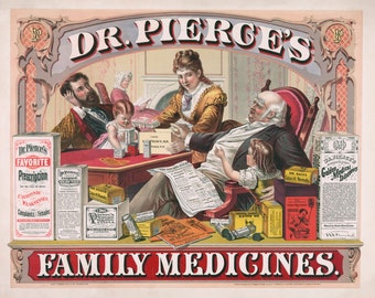 Dr. Pierce's Family Medicines Ad Poster – Restored Vintage Print