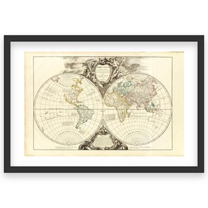 18 世紀のオルビス ウェトゥス地図 - ヴィンテージの世界地図、歴史的な二重半球チャート、初期の世界地理、複製印刷