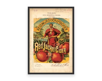 Póster de Red Jacket Cider de 1886 - Impresión artística de etiqueta de sidra de manzana vintage