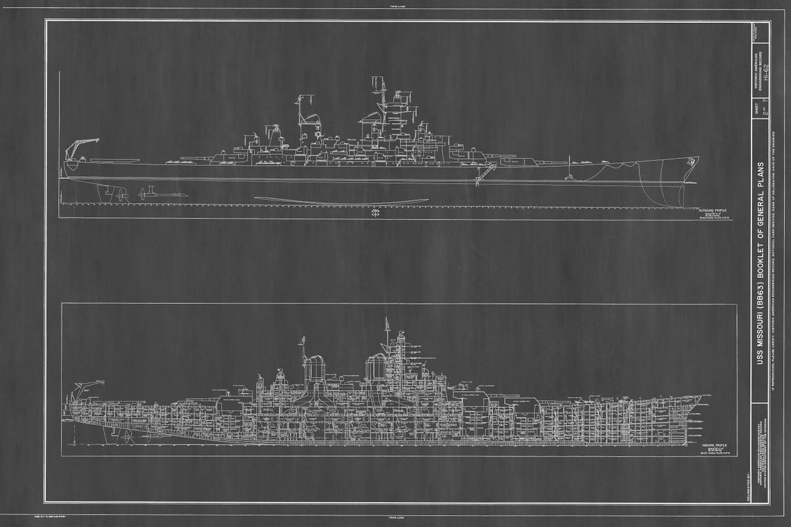 Uss Missouri Battleship Drawing