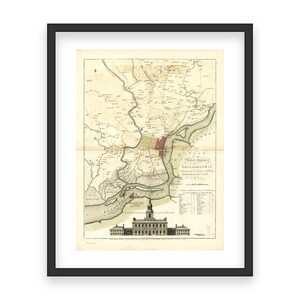 Philadelphia, 18.Jh., Stadtplan von Philadelphia mit In anschließender Amerikanischer Stadtplanung und Kolonialzeit