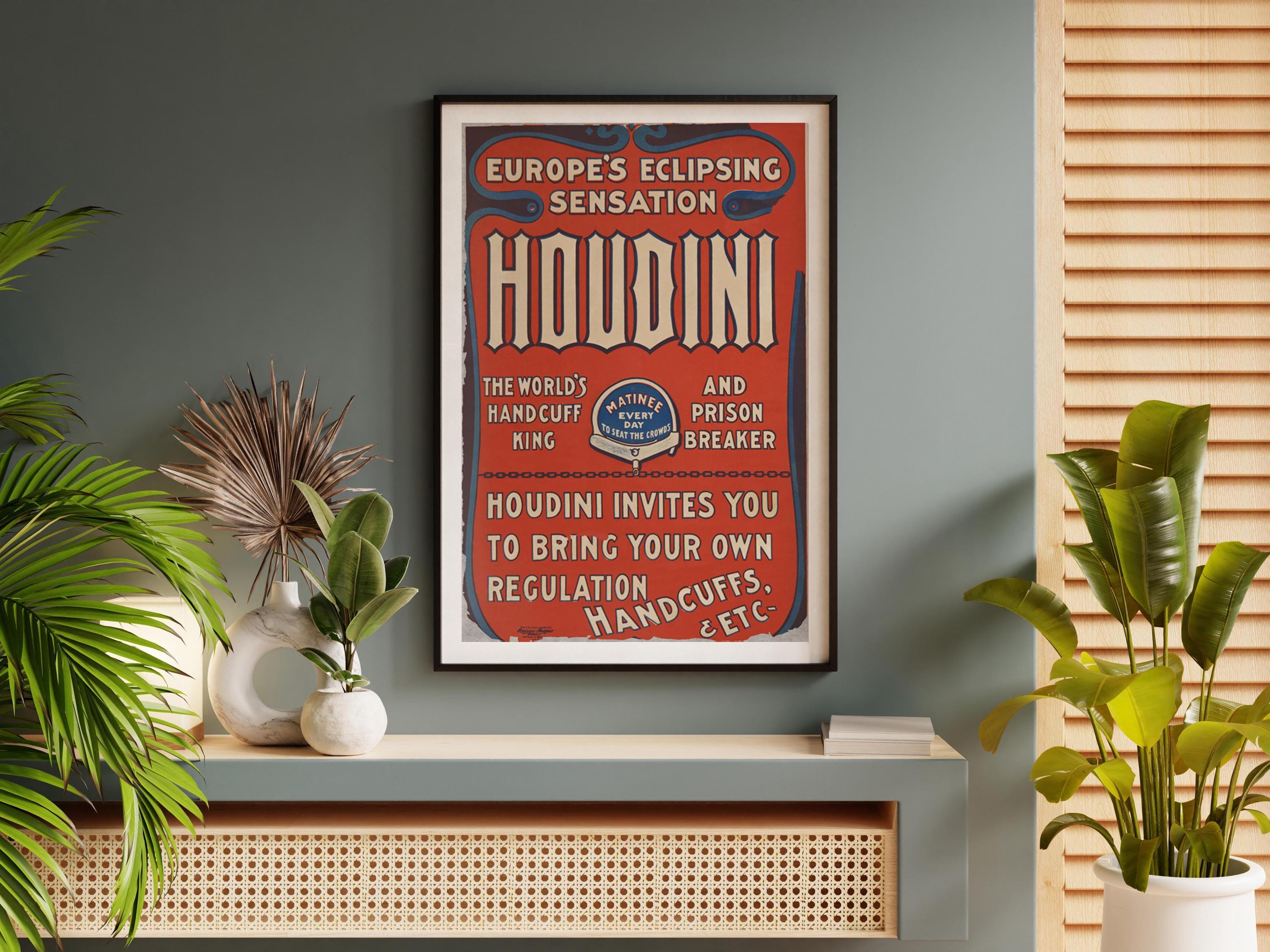 Houdini Handcuff King Poster: Vintage Magic Show Advertisement - Etsy