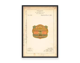 Odbitka z tonikiem Carolina Tolu – zabytkowa etykieta medyczna (1881)