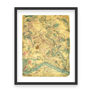 Carte détaillée de la bataille d'Antietam - Positions historiques de la guerre de Sécession de 1862, forces de l'Union et de la Confédération, aperçu topographique