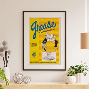 Grease Musical Broadway Poster – 1972 Retro Theater Art - Etsy