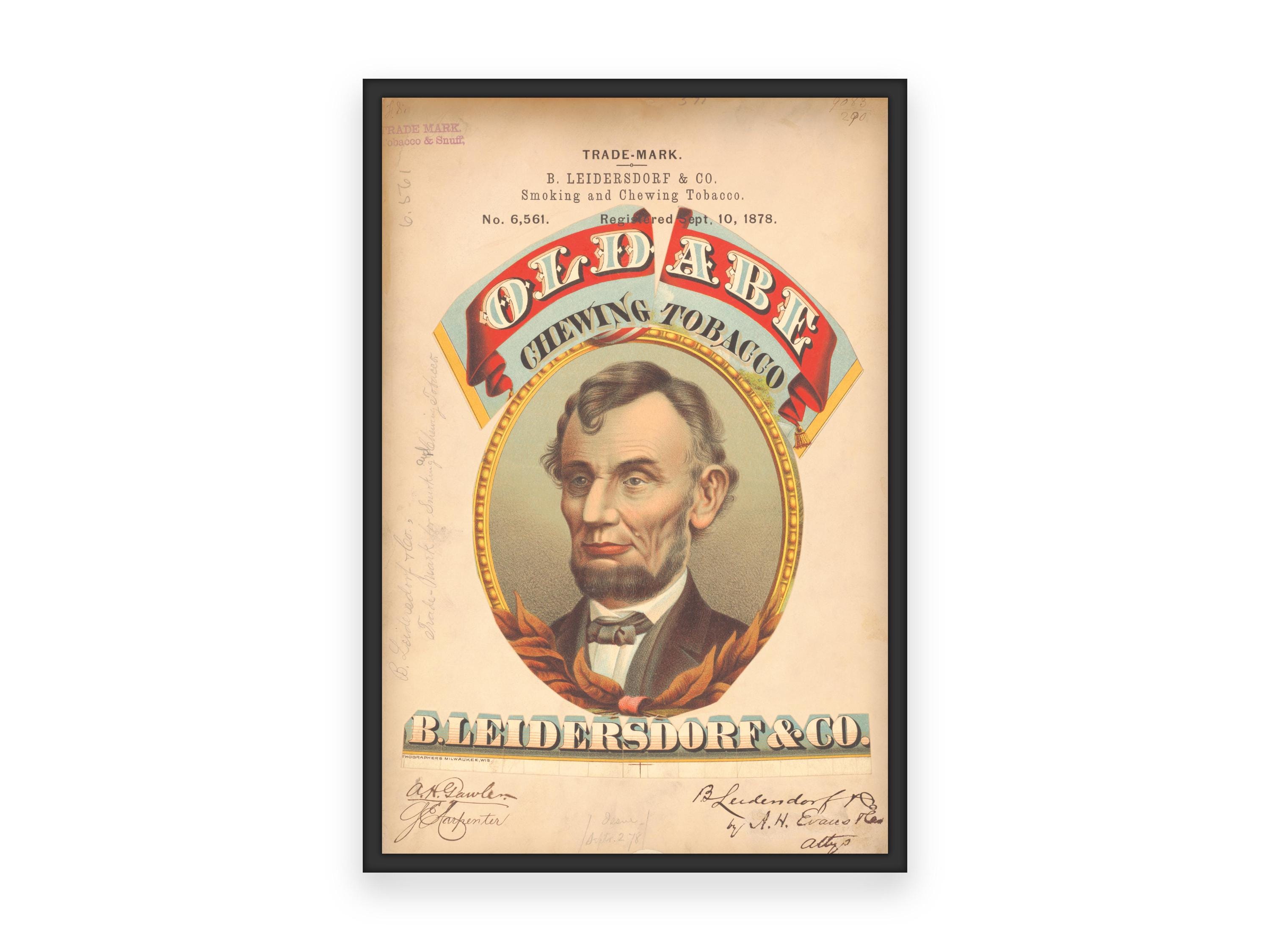 old time chewing tobacco Abe Print - Abraham Lincoln, Vintage Americana Old Chewing Tobacco - Etsy