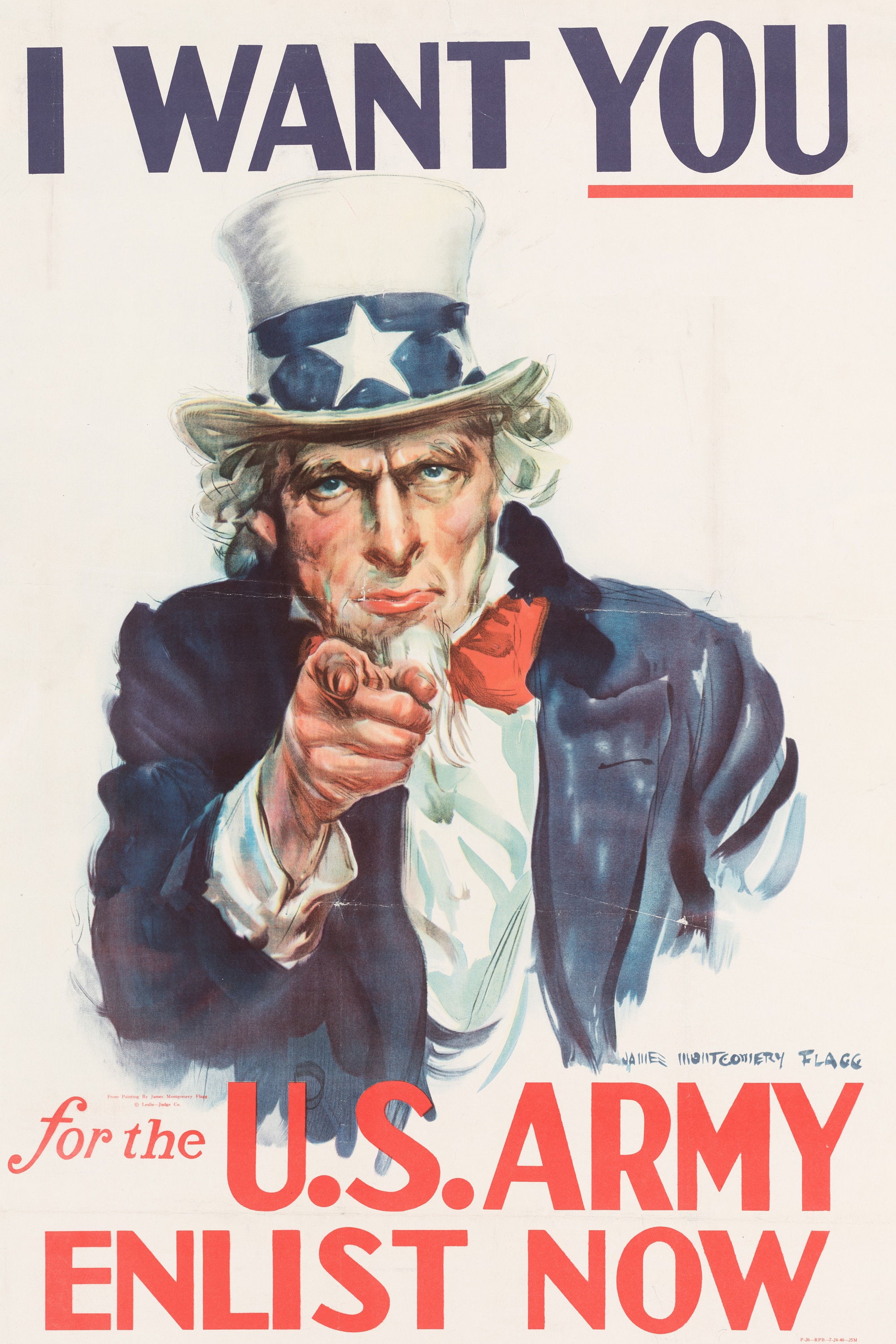 アンクル・サム「I Want You」第一次世界大戦ポスター – アメリカ陸軍