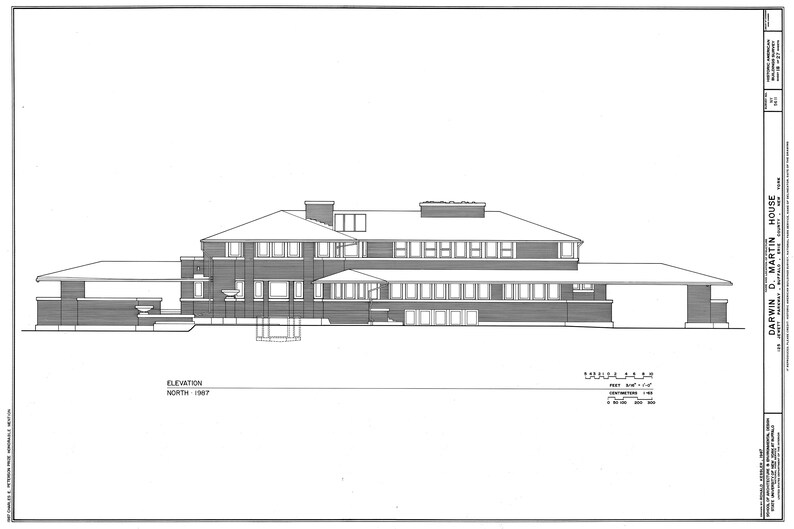 Frank Lloyd Wright - Darwin Martin House Blueprint Art Print - Etsy