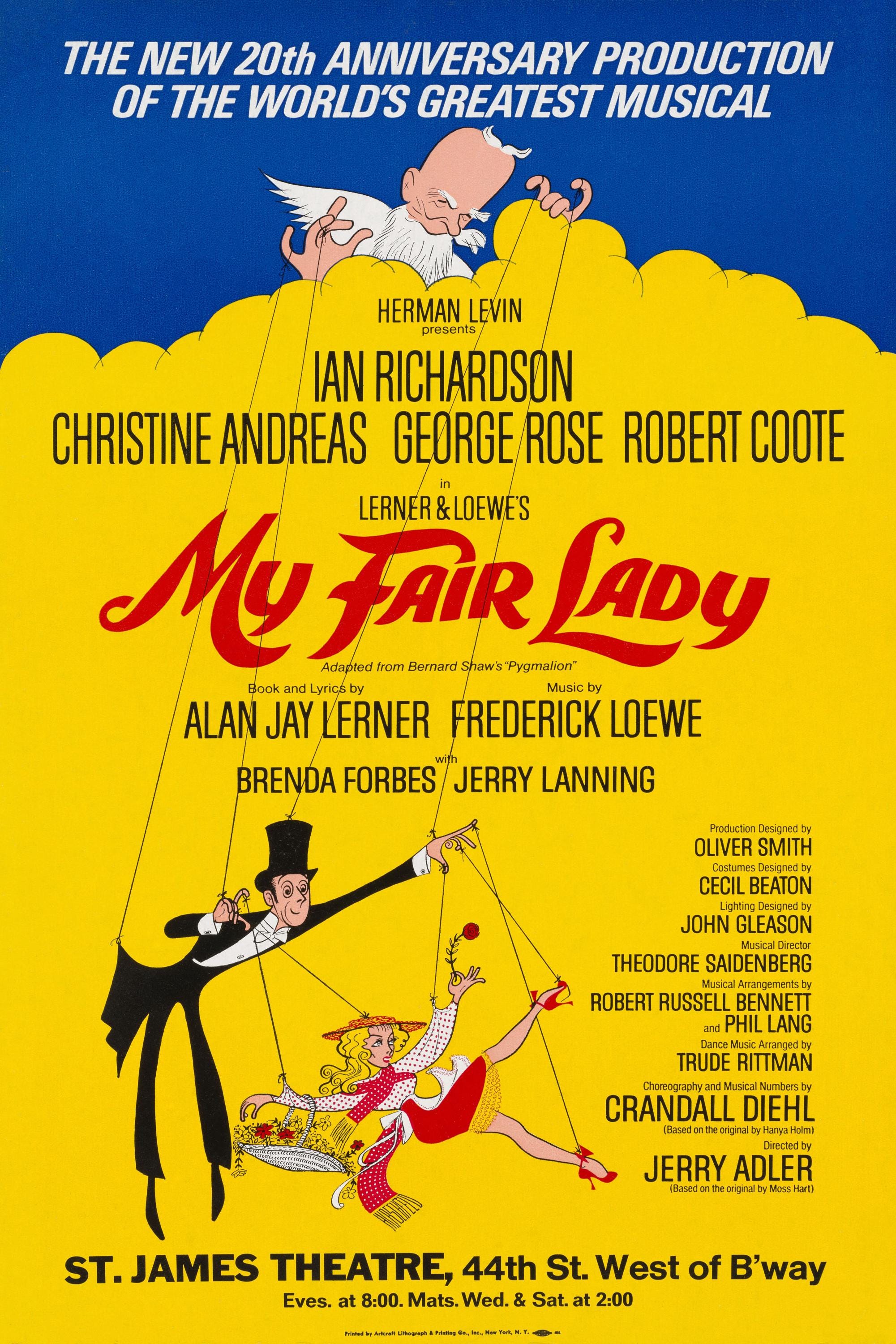 My Fair Lady Broadway Poster – 1976 Revival, Retro Theater Art - Etsy