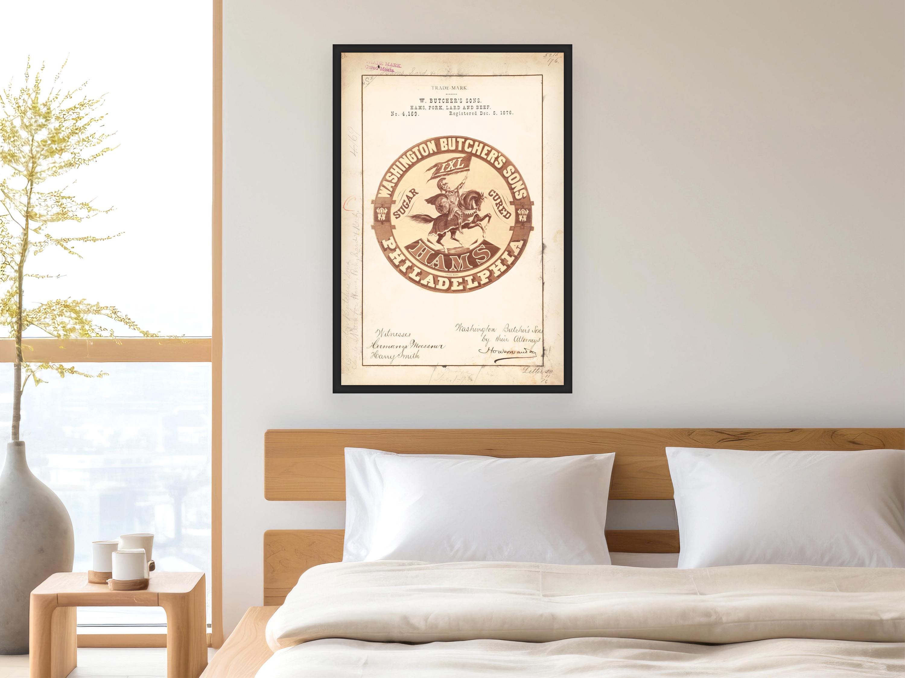 Vintage Ham Label Art Print – Philadelphia Butcher, Sugar-cured - Etsy