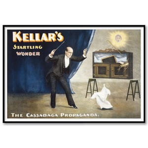 Kellar Magic Poster - Early 1900s The Cassadaga Propaganda, Retro Magician Art, Magic Show Decor, Illusionist Gift