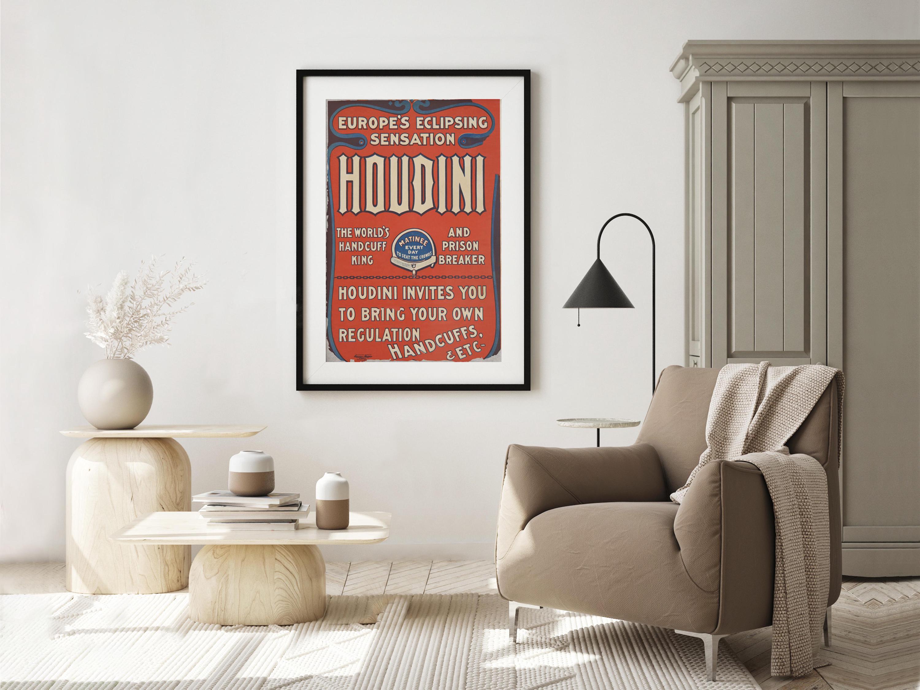 Houdini Handcuff King Poster: Vintage Magic Show Advertisement - Etsy