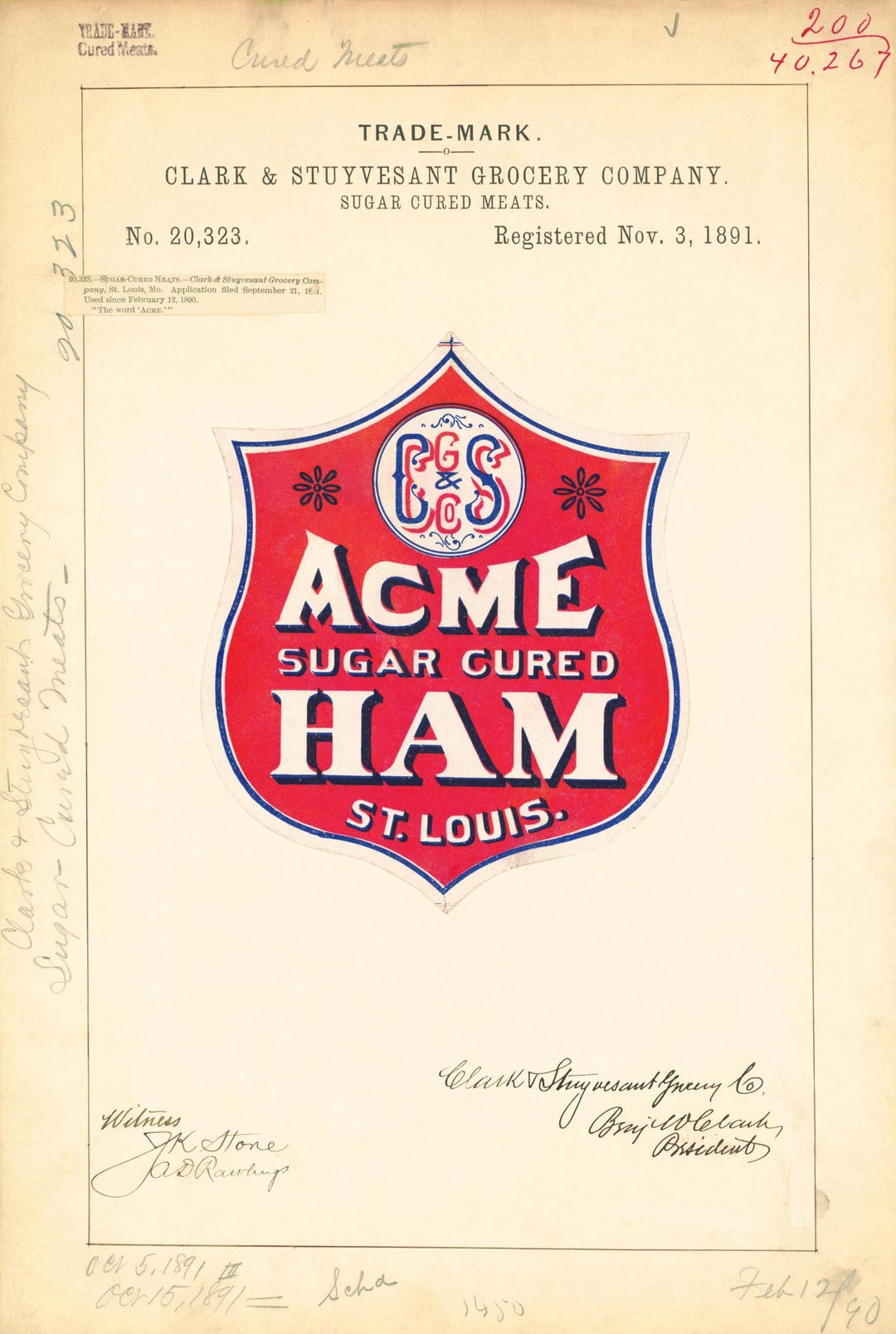 Acme Sugar Cured Ham Poster – Vintage St. Louis Food Label Art - Etsy