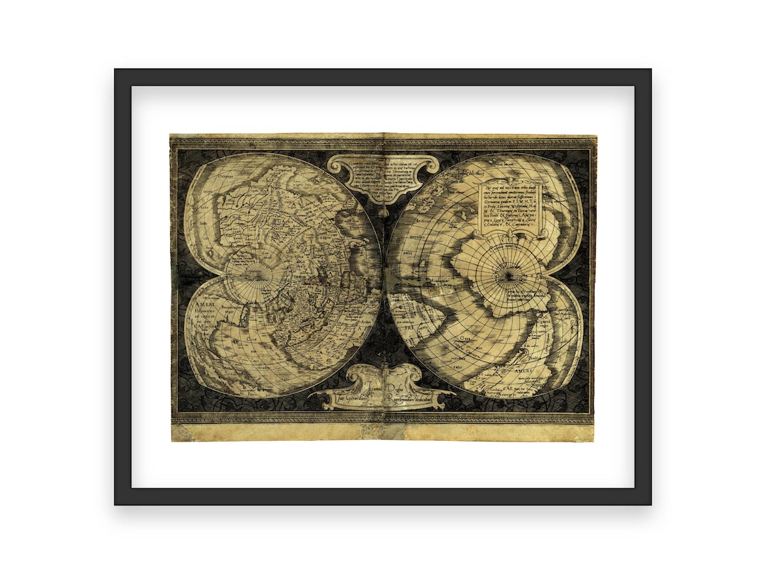 メルカトル図法の世界地図 – 16世紀の両半球図 - Etsy 日本