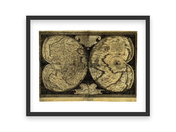 メルカトル図法の世界地図 – 16世紀の両半球図 - Etsy 日本