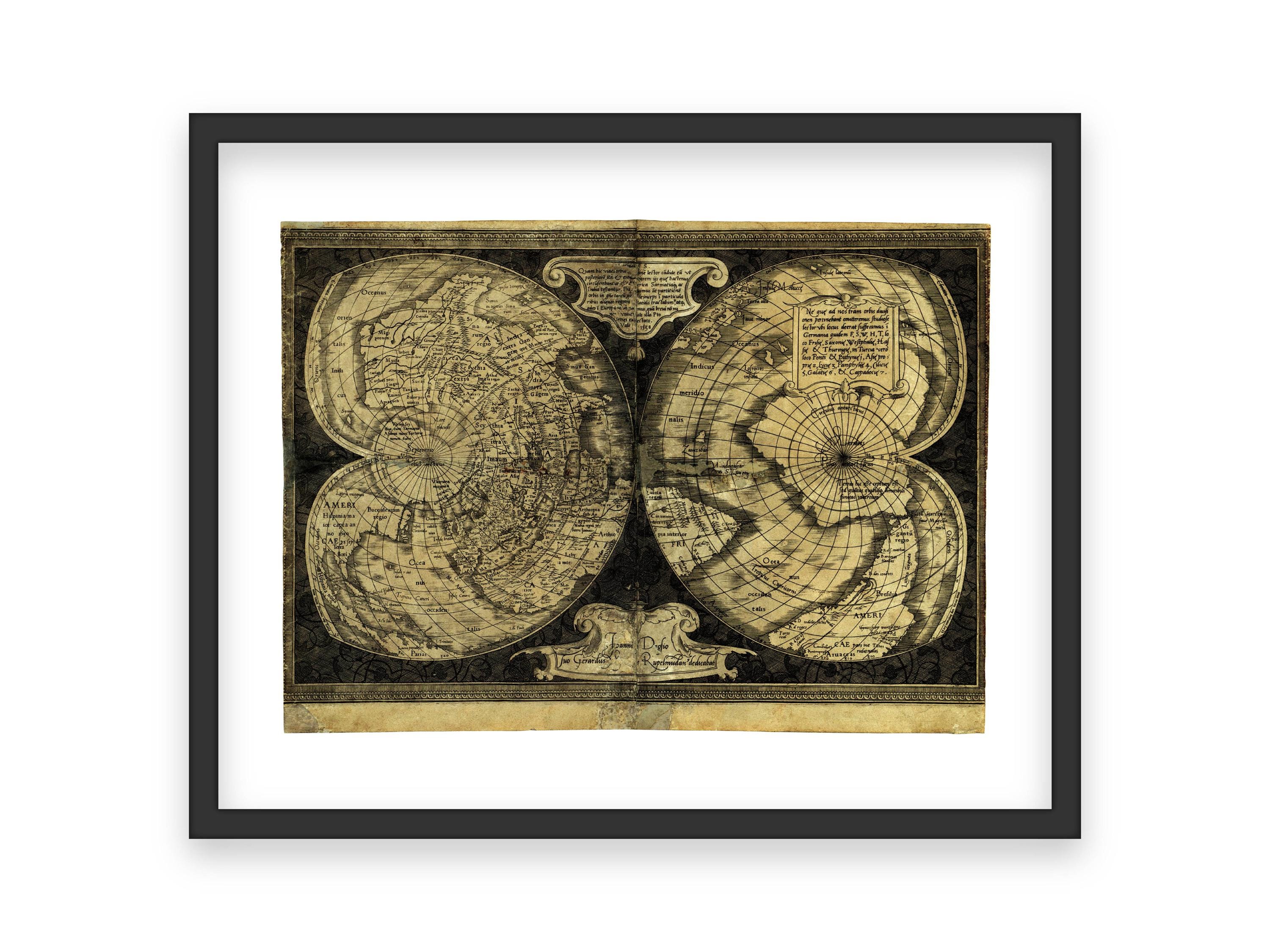 メルカトル図法の世界地図 – 16世紀の両半球図 - Etsy 日本