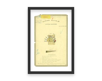 Apple Slicer Patent Print – 1834 Vintage Kitchen Art