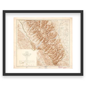 1915 Gletscher-Nationalpark Topographische Karte - Detailliertes Gelände, Wanderungen, Bergketten und Seen von Montanas legendärem Nationalpark