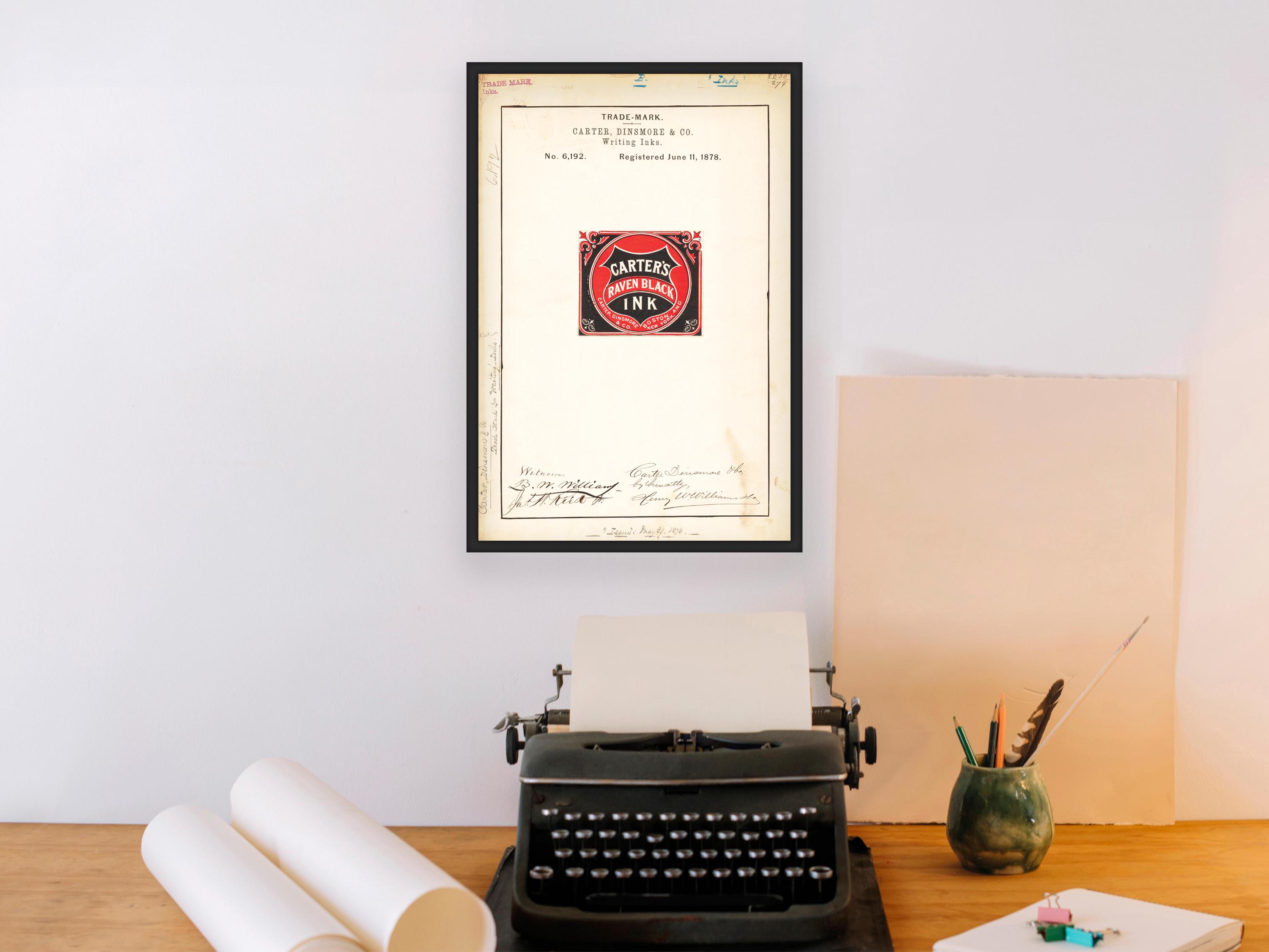 Raven Black Ink 1878 Poster Vintage Writing Ink Branding, Classic ...