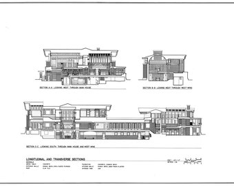 ダナ・トーマス邸の立面図 - フランク・ロイド・ライト邸の設計
