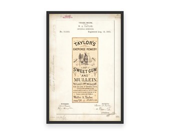 Impresión de la marca registrada de Cherokee Remedy – Arte de etiqueta de medicamento vintage