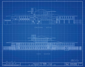 フランク・ロイド・ライト ロビー邸の設計図 – シカゴの歴史的建造物