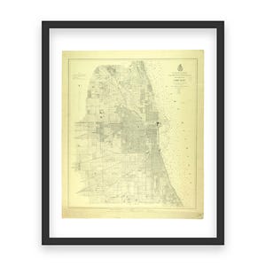 1872 年シカゴ ヴィンテージ市街地図 - 大火後のシカゴの歴史的レイアウト、ヴィンテージ都市開発チャート、シカゴ地図の複製印刷