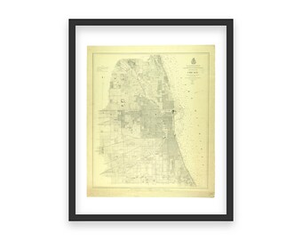 1872 Chicago Map Print: Historic Post-Fire City Layout