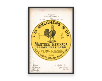 Stampa d'epoca di Manteca Refinada Lard – Arte culinaria spagnolo-inglese