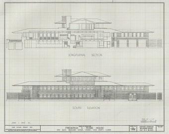 フランク・ロイド・ライト ロビー邸の設計図 – シカゴの歴史的建造物