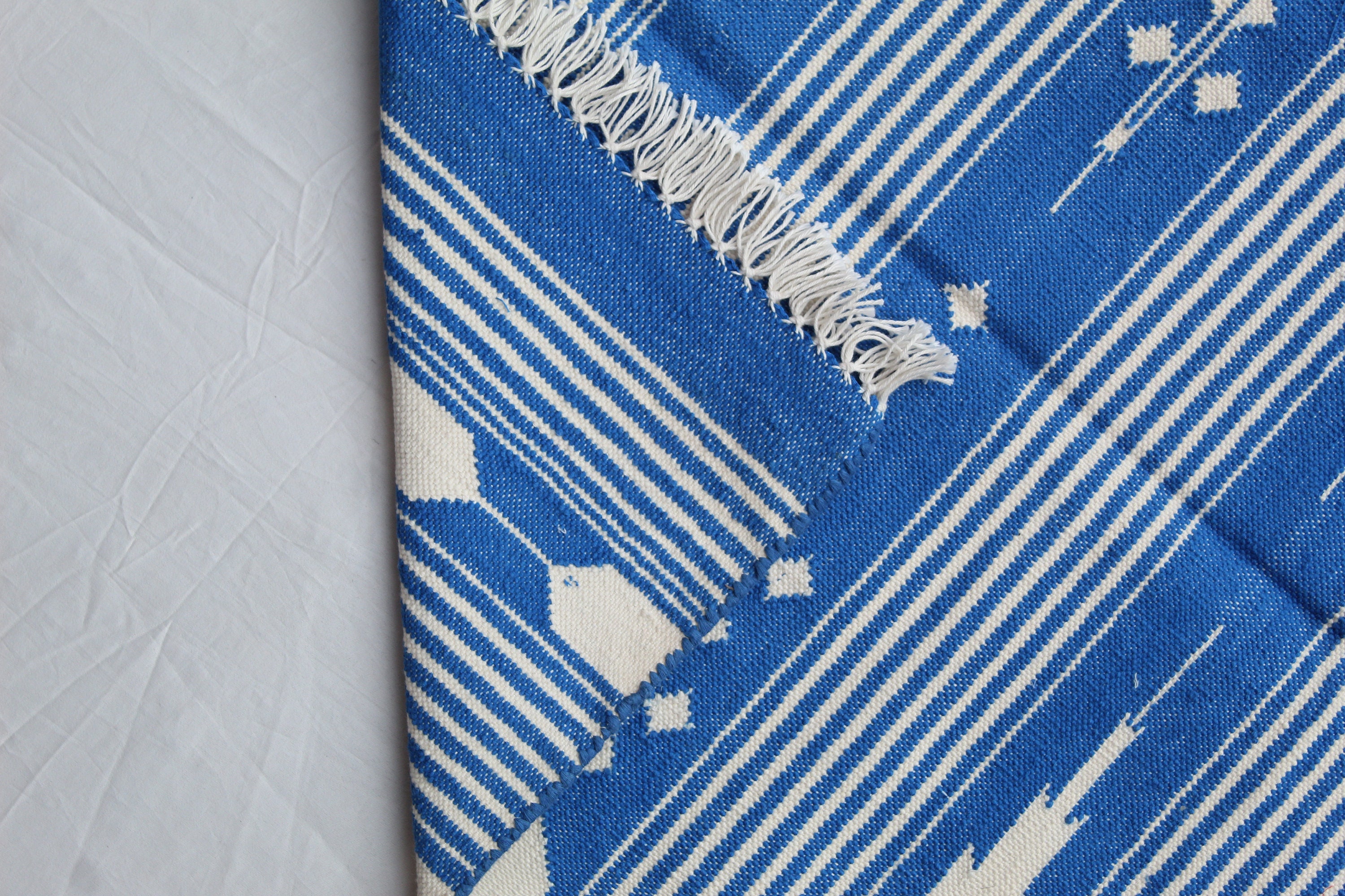 Multisize Runner Indigo Blue and White Striped Rug Runner Etsy UK