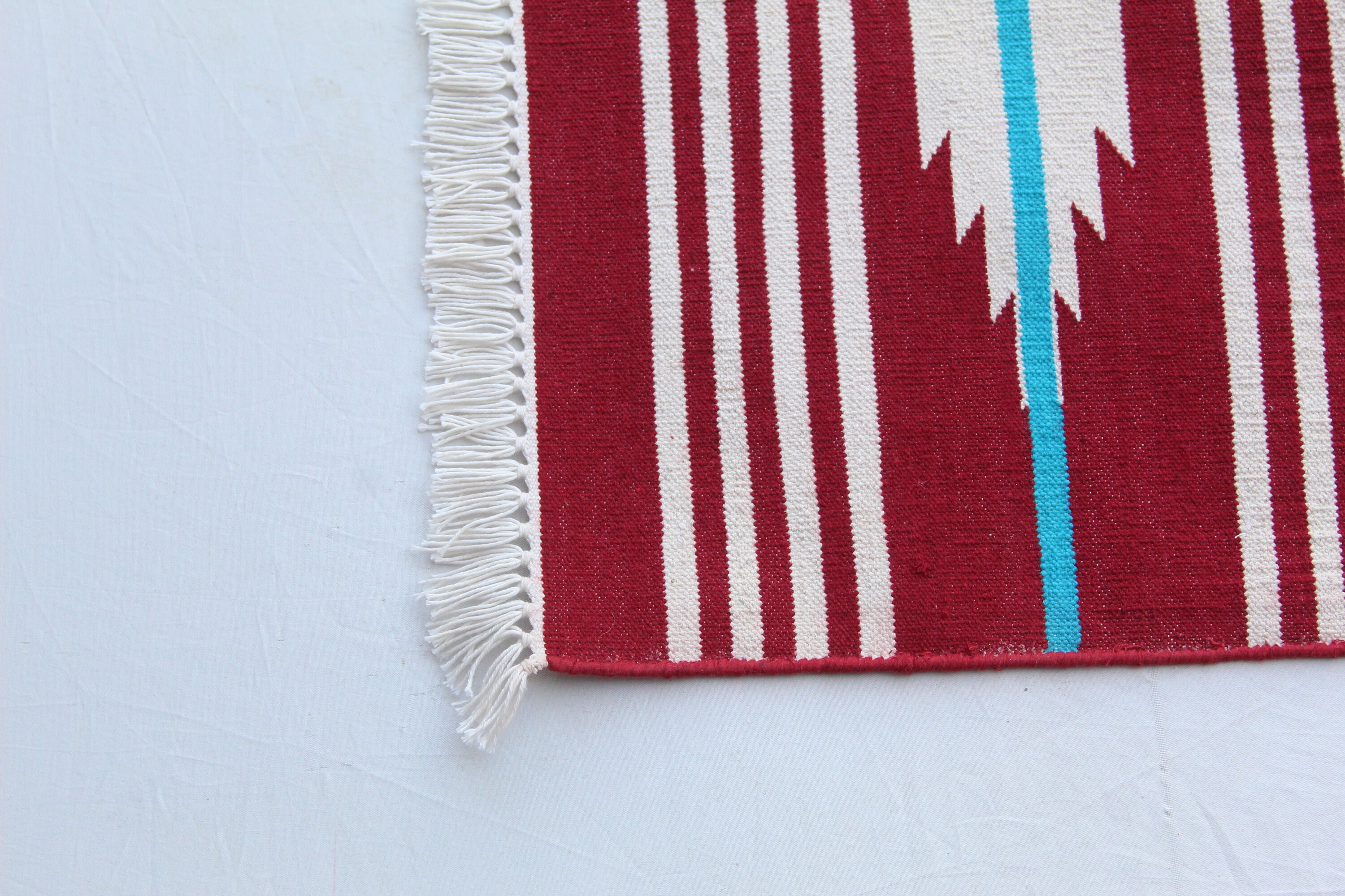 Multisize Handmade Cotton Runner Rug Washable Flat Woven Red Etsy UK