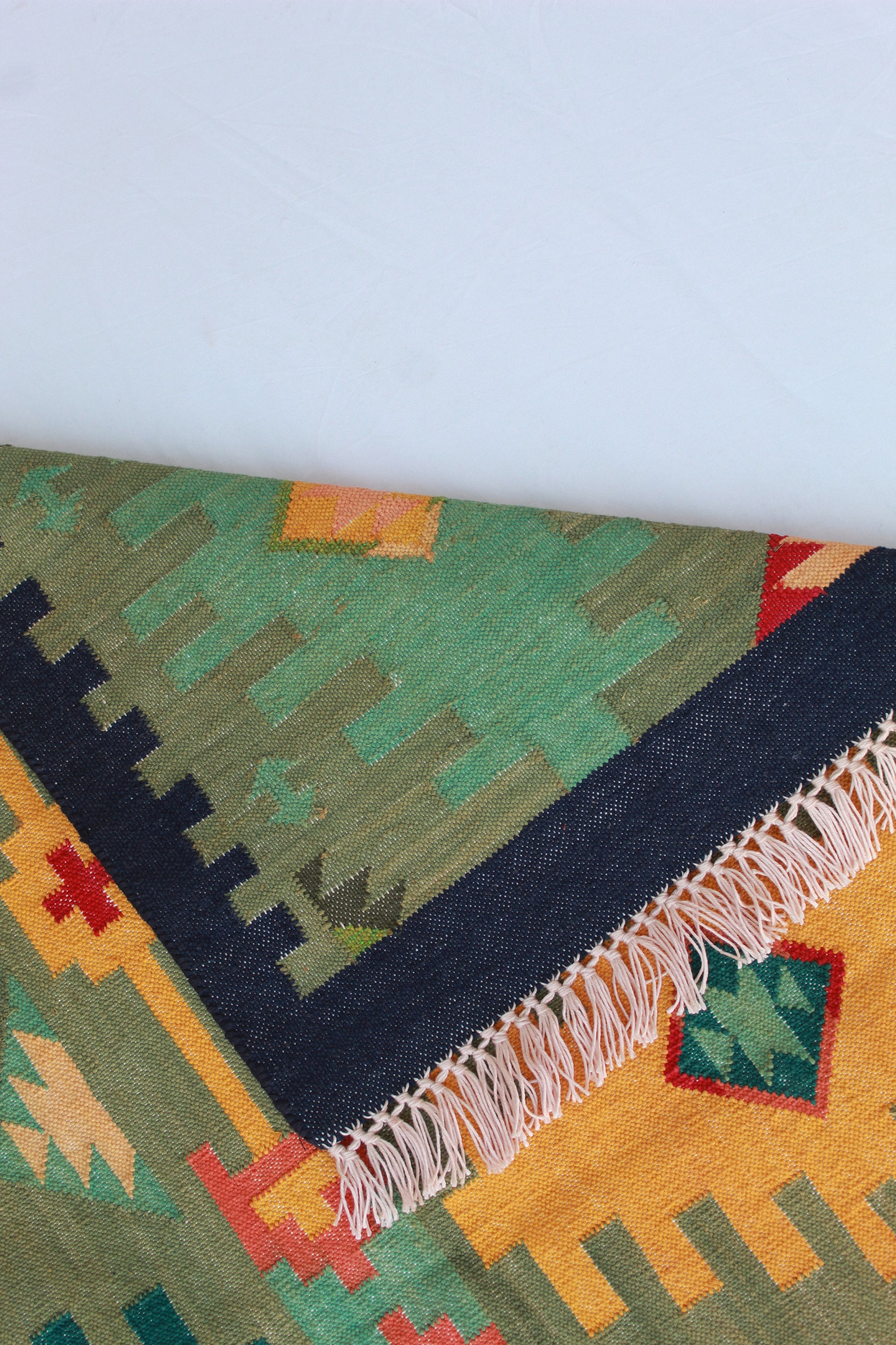 3x5 Handmade Cotton Rugs Washable Flat Woven Green and Etsy