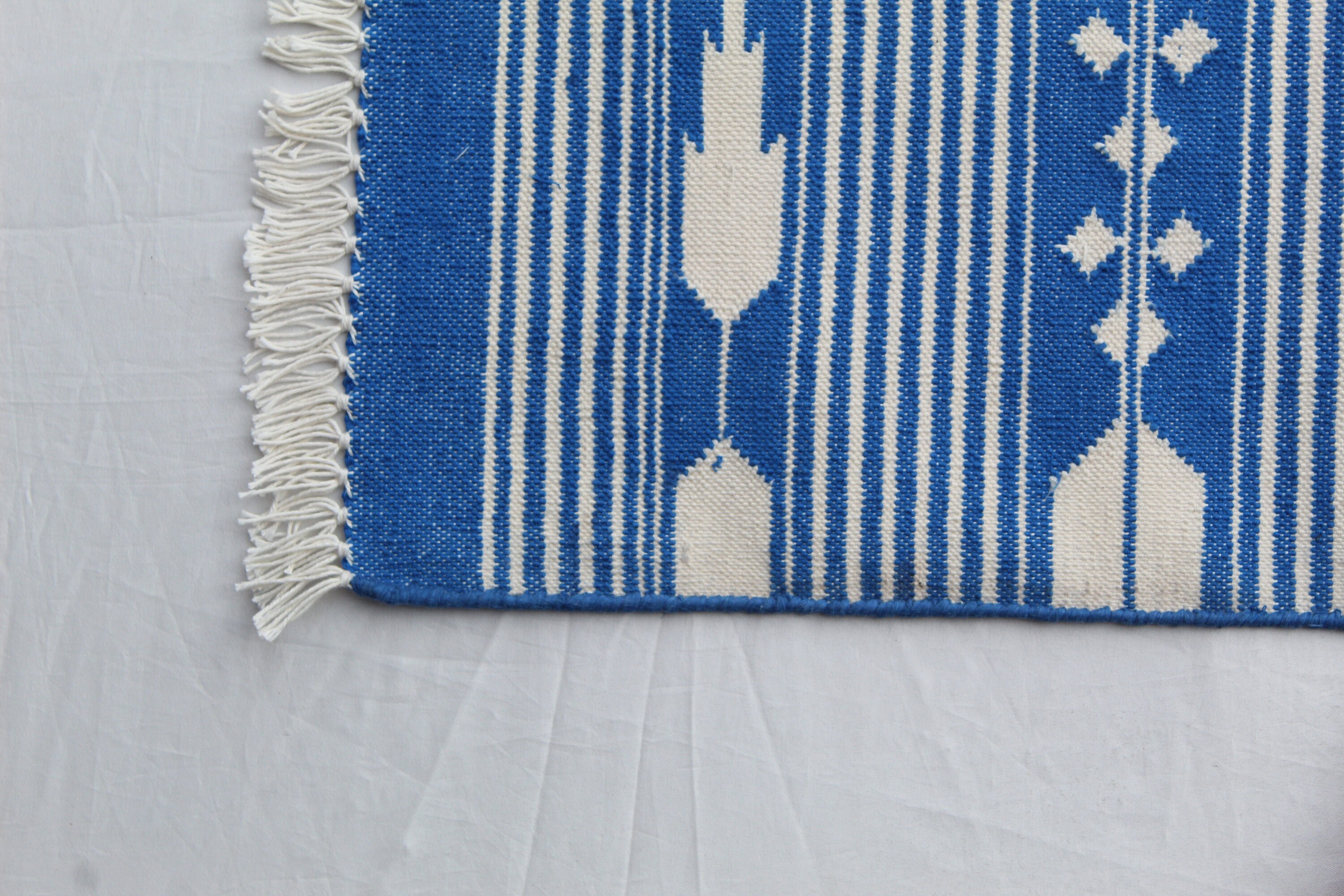Multisize Runner Indigo Blue and White Striped Rug Runner Etsy UK