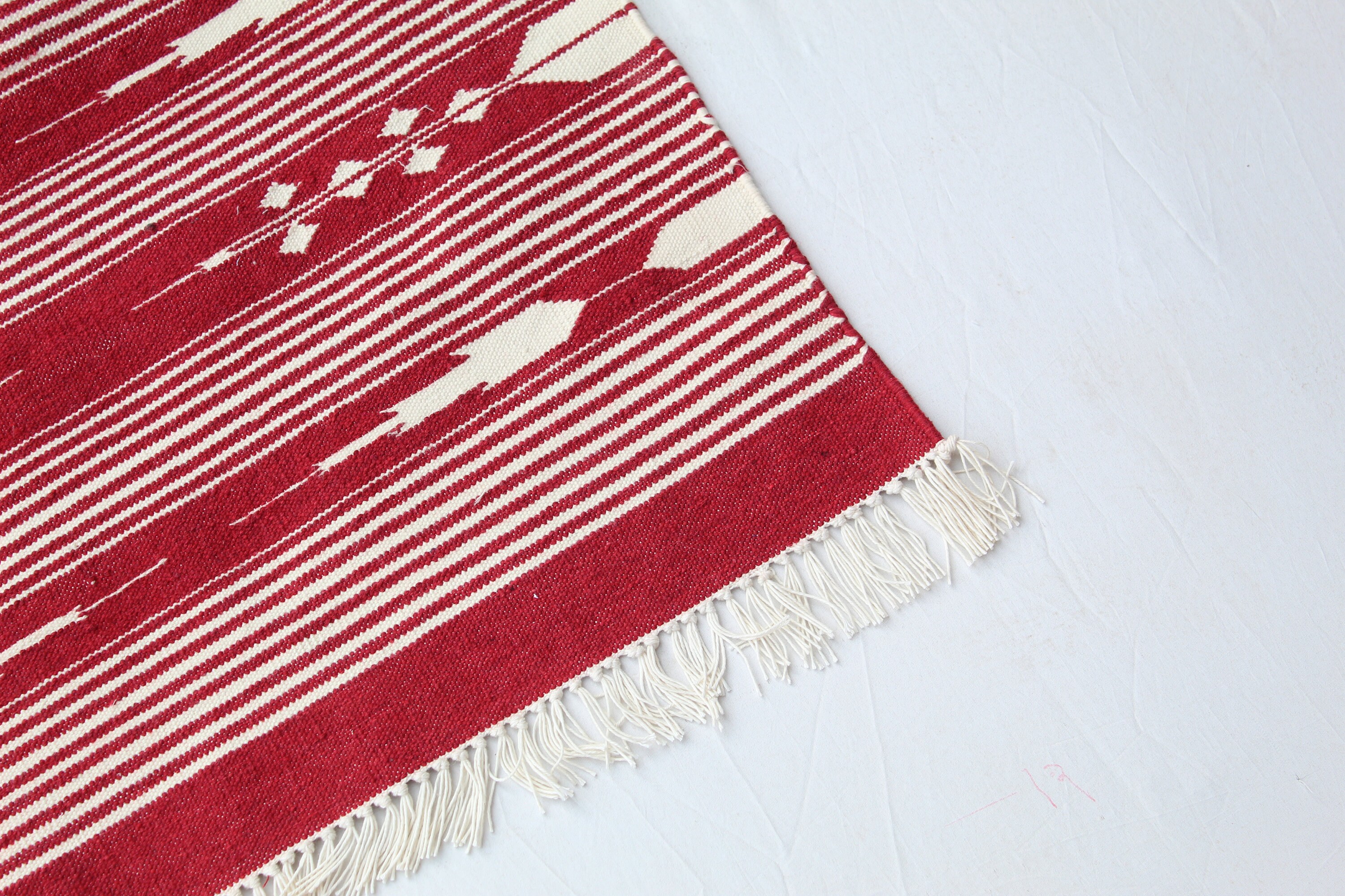 Multi Size Cotton Runner Rug Red and White stripes Runner Rugs Etsy