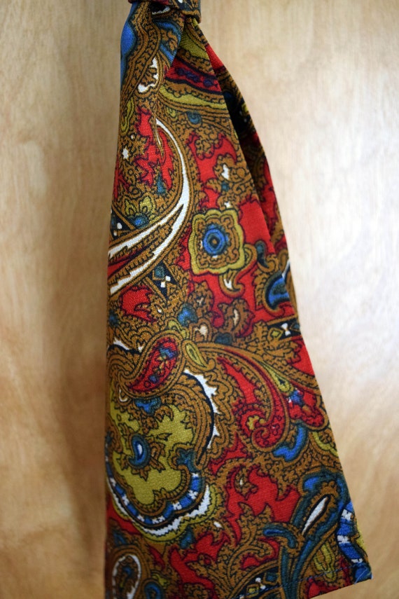 Vintage Scarf/tie/bow/red/blue/white/goldWomen's … - image 1