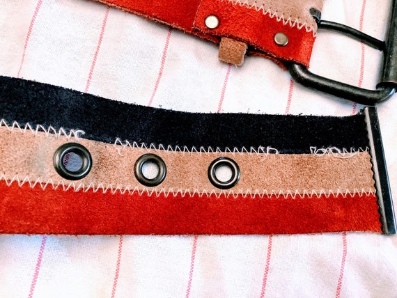 Vintage leather belt/adult belt/accessories/red, … - image 5