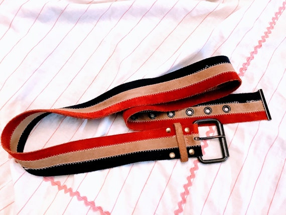 Vintage leather belt/adult belt/accessories/red, … - image 7