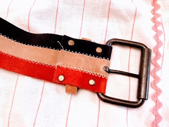 Vintage leather belt/adult belt/accessories/red, … - image 4