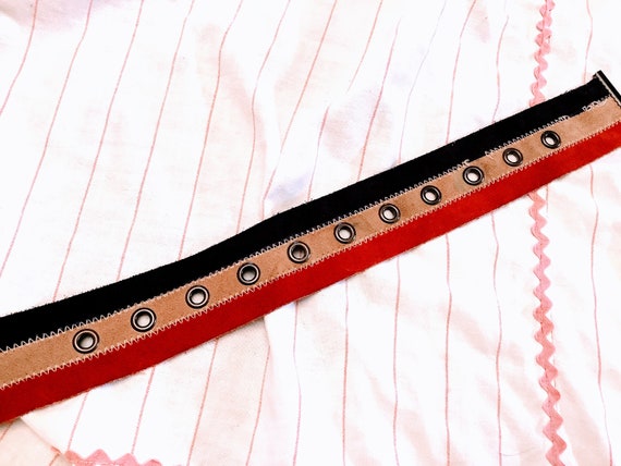 Vintage leather belt/adult belt/accessories/red, … - image 6
